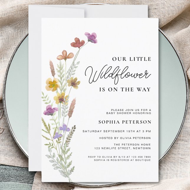 Invitación Un poco de Baby Shower del Boho de Flores Silvestr (Subido por el creador)