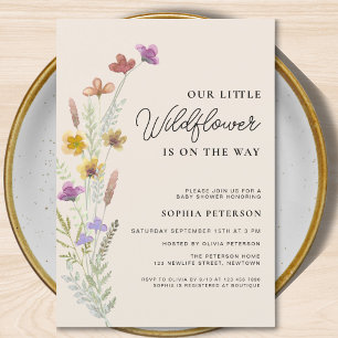 Invitación Un poco de Baby Shower del Boho de Flores Silvestr