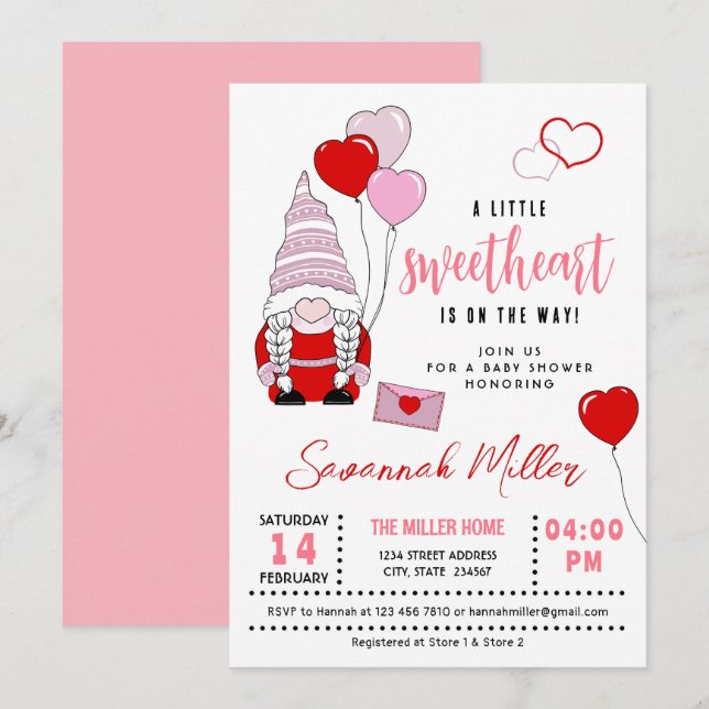 Invitación Un poco de Baby Shower Gnome (Anverso / Reverso)