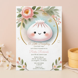Invitación Un poco de Baby Shower tambaleante con Florals