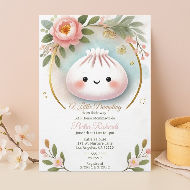 Invitación Un poco de Baby Shower tambaleante con Florals (Subido por el creador)