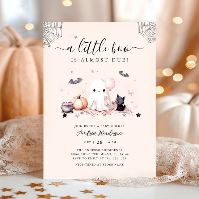 Invitación Un poco de boo Fantasma Baby Shower de Halloween (Subido por el creador)