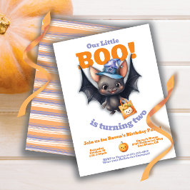 Invitación Un poco de Boo Halloween Cute Vampiro Bat cumpleañ