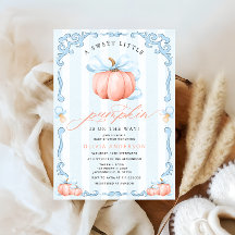 Un poco de calabaza cae Baby Shower azul