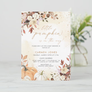 Invitación Un poco de calabaza cae el género neutro de Baby S