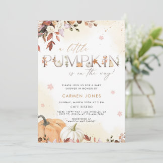 Invitación Un poco de calabaza cae el género neutro de Baby S