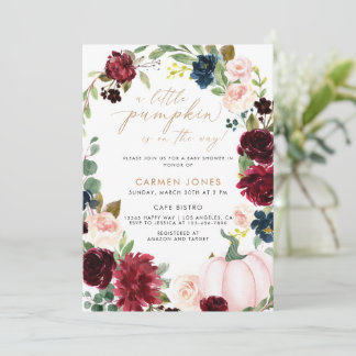 Invitación Un poco de calabaza cae el género neutro de Baby S