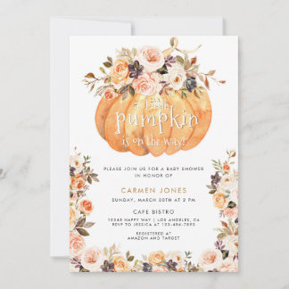 Invitación Un poco de calabaza cae el género neutro de Baby S