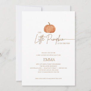 Invitación Un poco de calabaza caen en Baby Shower neutral de