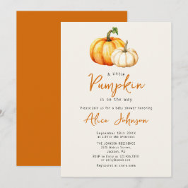 Invitación Un poco de calabaza caen en Baby Shower neutral de