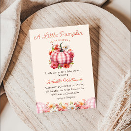 Invitación Un poco de calabaza caída Baby Shower floral