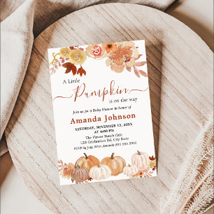 Invitación Un poco de calabaza floral otoño otoño caída Baby
