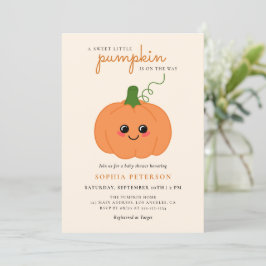 Invitación Un poco de calabaza género neutro caída Baby Showe