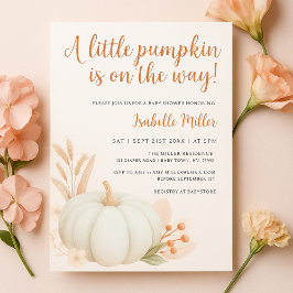 Invitación Un poco de calabaza género neutro caída Baby Showe