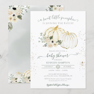 Invitación Un poco de calabaza género neutro caída Baby Showe