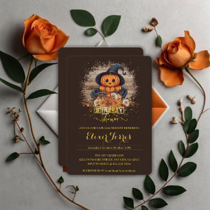Invitación Un poco de calabaza lindo Kawaii Purpurinas Baby S