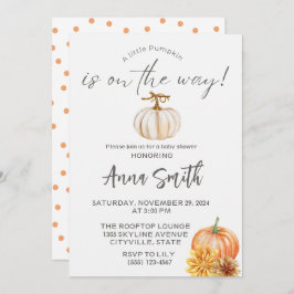 Invitación un poco de calabaza para la ducha de bebé invitaci