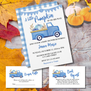 Invitación Un poco de calabaza Rustic Truck Baby Shower