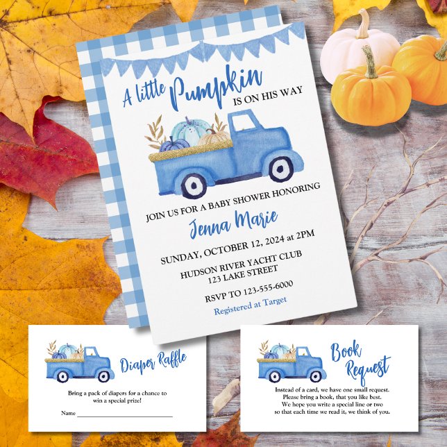 Invitación Un poco de calabaza Rustic Truck Baby Shower (Subido por el creador)