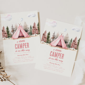Invitación Un poco de Camper Camping Baby Shower