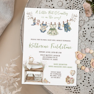 Invitación Un Poco De Campo Flores Silvestres Ropa De Bebé