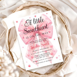 Invitación Un poco de cariño Bow Valentine Baby Shower