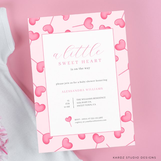 Invitación Un poco de cariño en Baby Shower (Baby Shower invite shown in 5x7 size. Personalize and choose corner style and paper before checkout.)