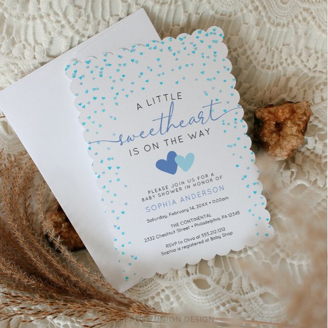 Invitación Un poco de cariño Valentine Baby Shower Invite (little sweetheart baby shower)