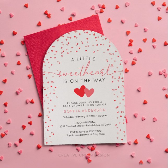 Invitación Un poco de cariño Valentine Baby Shower Invite (little sweetheart baby shower)