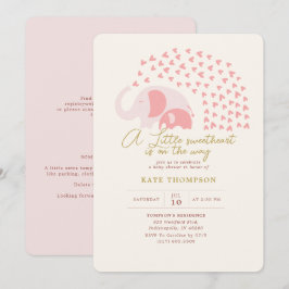 Invitación Un poco de Chica elefante dulce Baby Shower