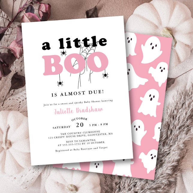 Invitación Un poco de Chica rosado de Halloween (Subido por el creador)