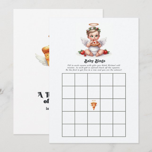 Invitación Un Poco de Cielo Juego de Bingo para la Fiesta de  (Anverso / Reverso)