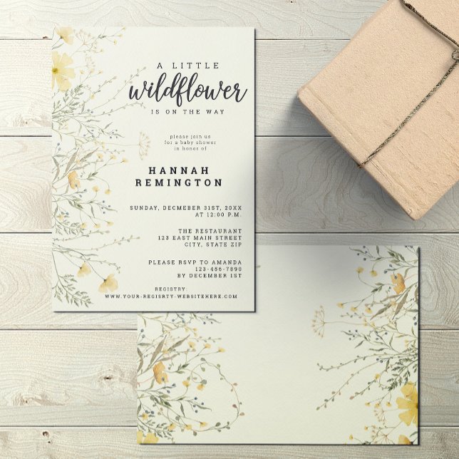 Invitación Un poco de color amarillo anaranjado Baby Shower (Subido por el creador)