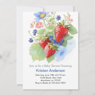 Invitación Un poco de color de agua de Berry Fantasy Boy Baby