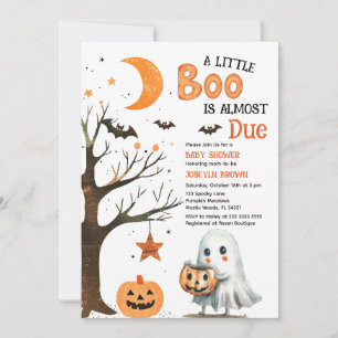 Invitación Un poco de color de agua de Boo Halloween lindo Ba