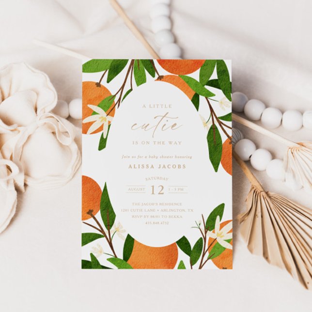 Invitación Un poco de corbata | Baby Shower Neutral de Citrus (Subido por el creador)
