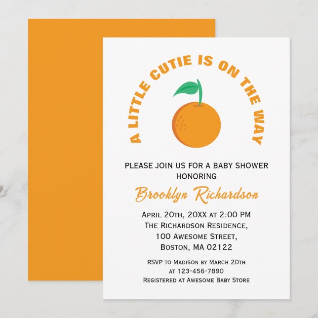 Invitación Un poco de diferencia de género neutro en Baby Sho (Anverso / Reverso)