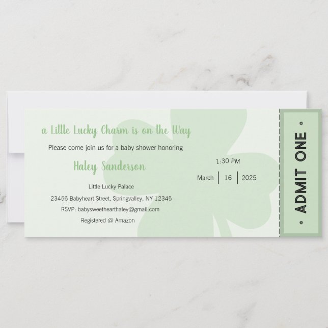 Invitación Un poco de encanto afortunado está en camino a la  (Anverso)