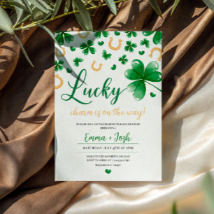 Invitación Un poco de encanto verde Baby Shower