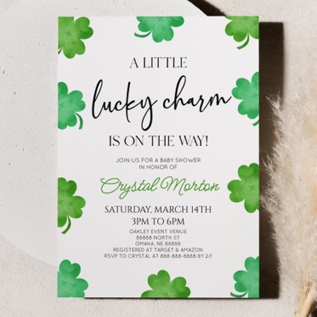 Invitación Un poco de encanto verde Baby Shower (Subido por el creador)