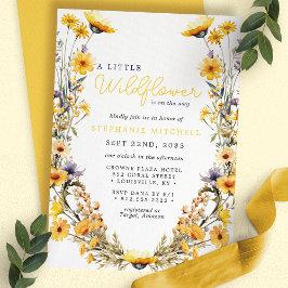 Invitación Un poco de flor salvaje amarillo Boho Baby Shower