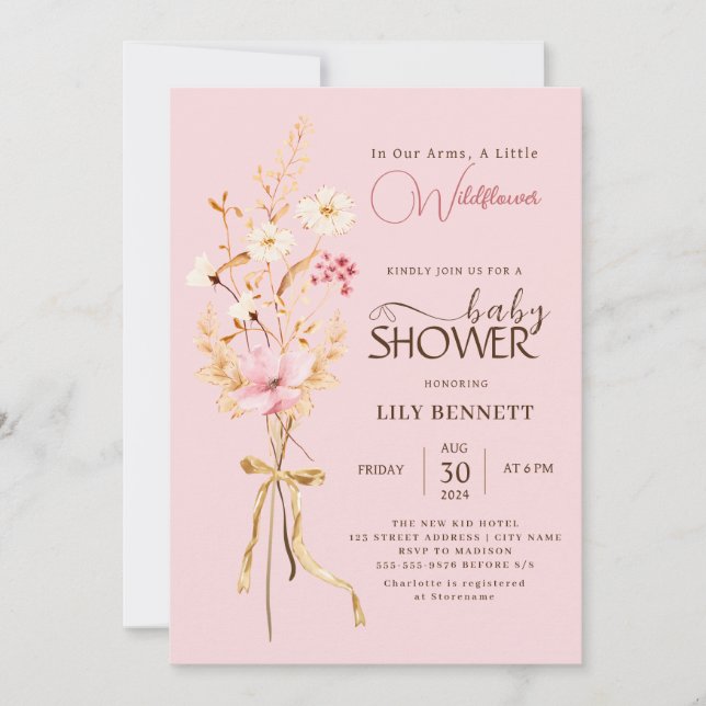 Invitación Un poco de flor silvestre de la naturaleza de Boho (Anverso)