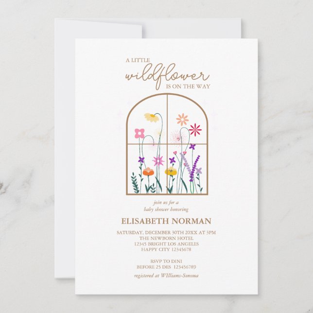 Invitación Un poco de flor silvestre moderno y elegante Baby  (Anverso)