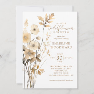 Invitación Un poco de género de flores silvestres en Baby Sho