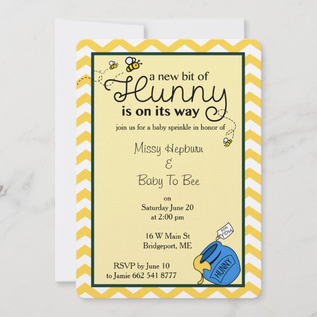 Invitación Un poco de Hunny (Anverso)