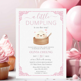 Invitación Un poco de Kawaii desmoronando el Baby Shower rosa