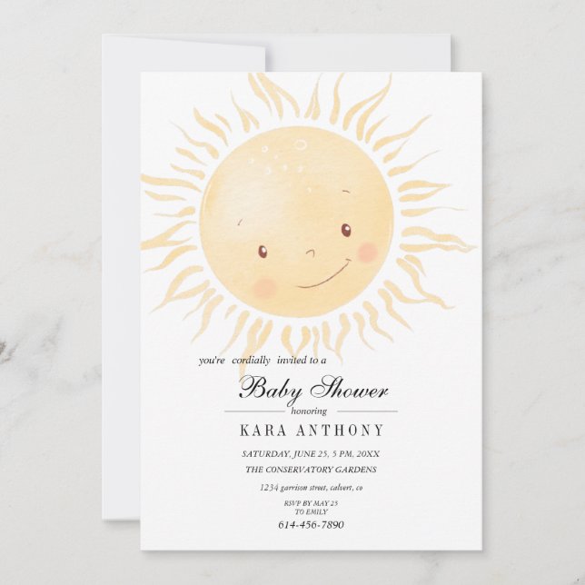 Invitación Un poco de luz solar en Baby Shower (Anverso)