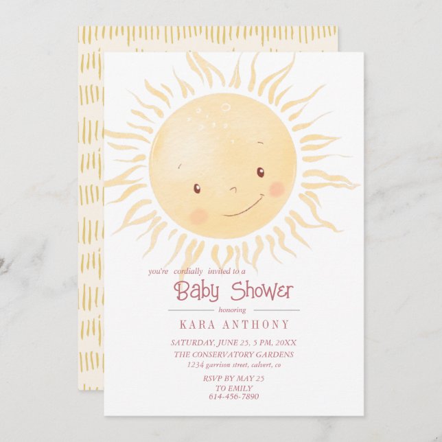 Invitación Un poco de luz solar en Baby Shower (Anverso / Reverso)