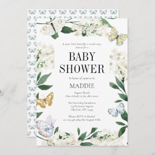 Invitación Un poco de mariposa floral acuarela Baby Shower