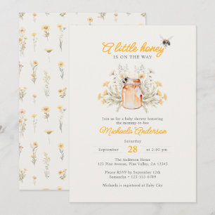 Invitación Un Poco de Miel en el Camino Aquarela Baby Shower